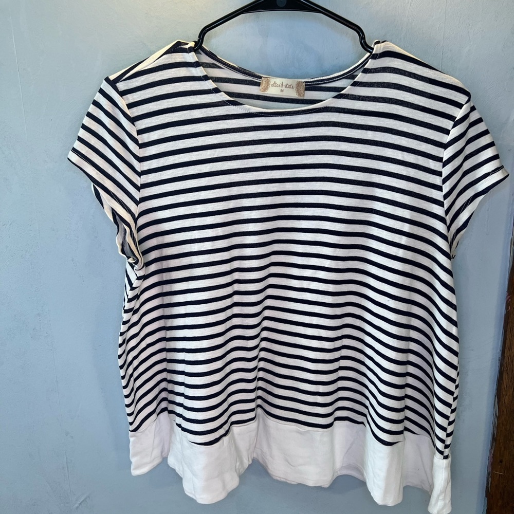 Altar’d State Medium Navy Blue And White Striped Shirt.